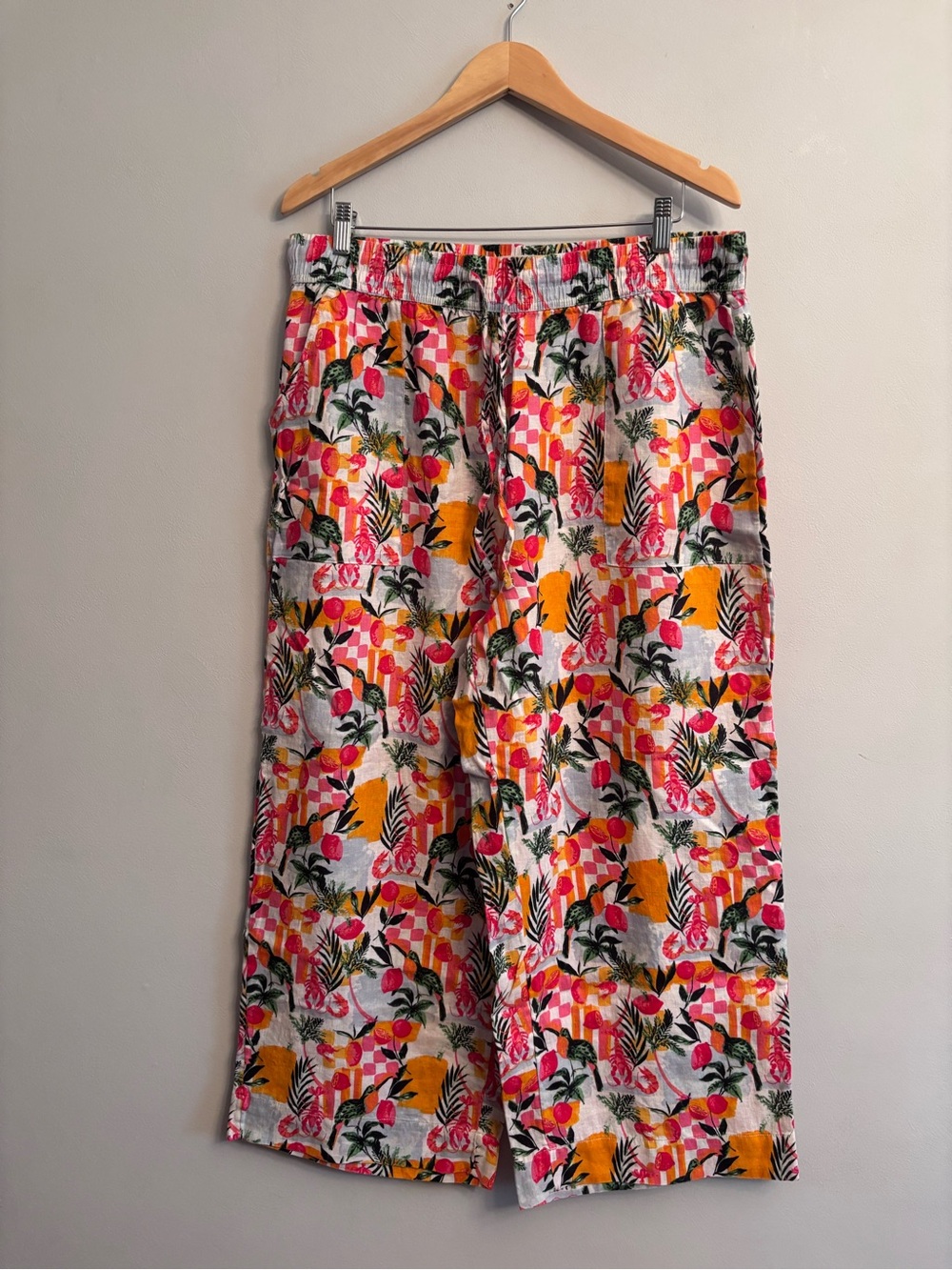 C&C California Tropical Print Linen Pants